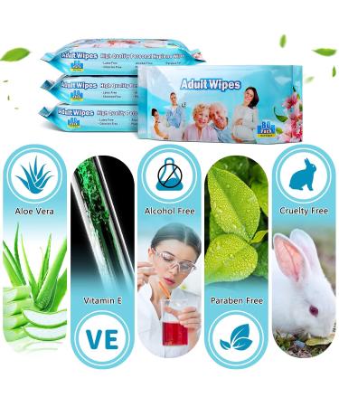 240 Extra Large Thick Body Wipes | Rinse Free Shower Wipes | Disposable for Adults | Ideal for Elderly, Bedridden, Disabled | Home, Travel, Camping - Buy Online on GoSupps.com