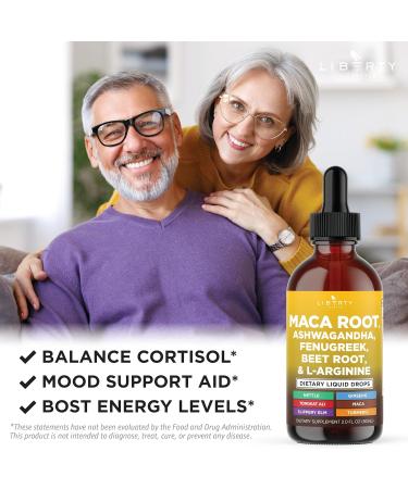Organic Maca Root Liquid Drops with Ashwagandha Nettle Fenugreek Beet Root and L-Arginine Liquid Multivitamin for Women and Men - 4oz 2 Fl Oz (Pack of 2) - Buy Online on GoSupps.com