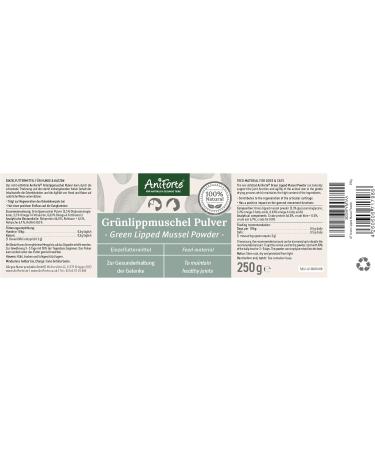 Aniforte Green Lip Powder for Dogs & Cats 250g | 2023 Comparison Winner for Joint Support & Agility | High Acceptance Full Fat Quality - Buy Online on GoSupps.com