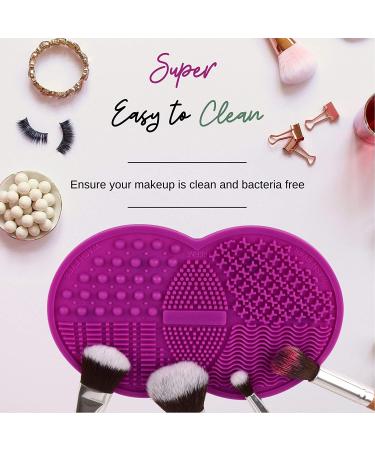 Lilyleaf Silicone Makeup Brush Cleaning Mat - Large 6.5x4.1 inches Pad with 5 Textures - Portable Brush Cleaner Scrubber - 1 Count - Buy Online on GoSupps.com