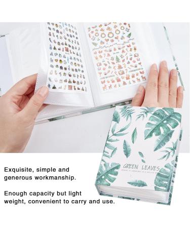 NICENEEDED 50 Pages 100 Slots Nail Sticker Collection Albums Green Leaf Design Nail Stamping Plate Holder Photos Album Stamp Bag Organizer for Nail Art Display Showing Book (Style 1) - Buy Online on GoSupps.com
