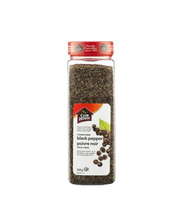 Club House Quality Natural Herbs and Spices Coarse Grind Black Pepper 500g