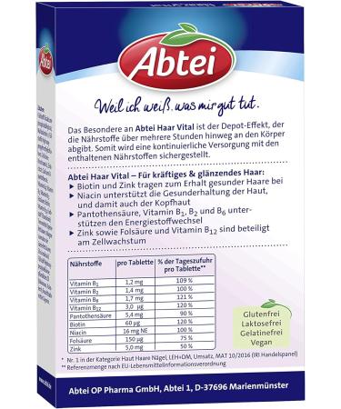 Buy Abtei Haar Vital Intensive Treatment with Biotin - 30 Tablets for Healthy Hair | International Shipping Available - Buy Online on GoSupps.com