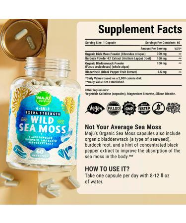 Maju Superfoods 4-in-1 Sea Moss Capsules and Black Seed Oil Capsules Bundle - Buy Online on GoSupps.com