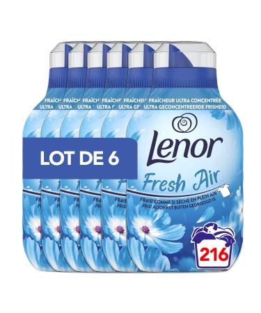 Lenor Air Frais, Fabric Softener, 216 Washes (6x36), Morning Freshness, Ultra Concentrated Freshness Formula, For A Breath