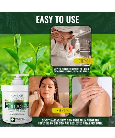 Advanced Clinicals Collagen Set: Body Cream & Facial Serum for Hydration, Firming, and Plumping - 2-Piece Set - Buy Online on GoSupps.com