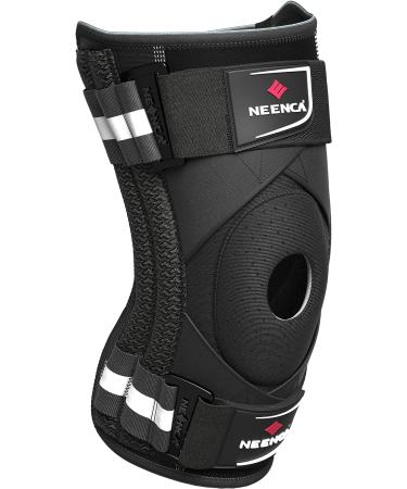 NEENCA Professional Knee Brace for Knee Pain Relief - Medical Knee Support with X-Strap Fixing System for Arthritis, Meniscus Tear, Injury Recovery - Large Black - Buy Online on GoSupps.com