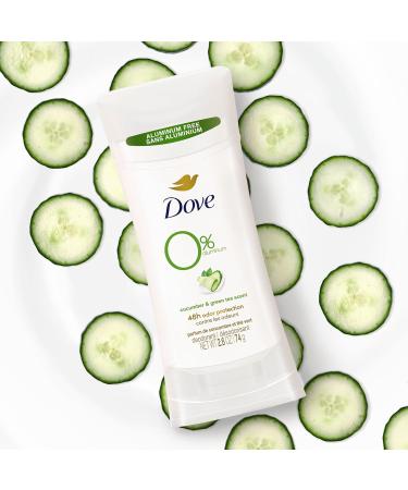 Dove 0% Aluminum Deodorant Stick Non irritating for Underarm Care Cucumber and Green Tea 2.6 Oz Cucumber Green Tea 2.6 Ounce (Pack of 1) - Buy Online on GoSupps.com