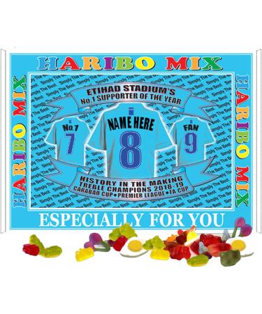 Manchester Blues Football Shirt Personalised Gift Boxed Sweets Variety - Buy Online on GoSupps.com