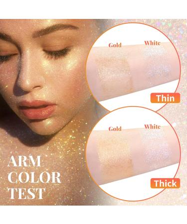  Prreal Shimmer Glitter Stick for Body Shiny Highlighter Stick Sparkling Glitter for Face Lips Festivals Rave Makeup Gold - Buy Online on GoSupps.com