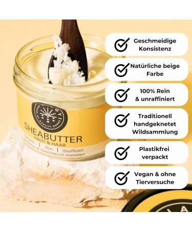 Lasoyi Organic Wild Collection Shea Butter 180ml | 100% Vegan Fair Trade Natural Cosmetics | Plastic-Free Glass Packaging - Buy Online on GoSupps.com