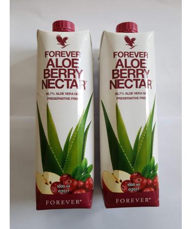 2 X 1 Litre New Sealed Forever Aloe Vera Nectar Berry Drink Gel