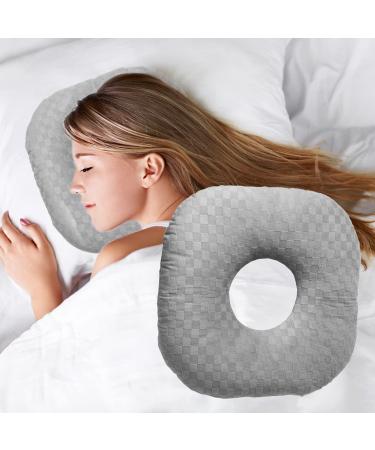 Ear Piercing Pillow for Side Sleepers, Pillow with an Ear Hole for CNH and Ear Pain Ear Inflammation Pressure Sores, O-Shaped Side Sleeping Pillow, Ear Guard Pillow Gray - Buy Online on GoSupps.com