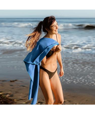 Hero Microfiber Towel for Travel, Camping, Beach, Gym - 24x48 with Bonus Washcloth (Blue) - Buy Online on GoSupps.com