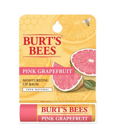 Burt's Bees Pink Grapefruit Moisturizing Lip Balm Blister 0.15 oz Vanilla 0.15 Ounces