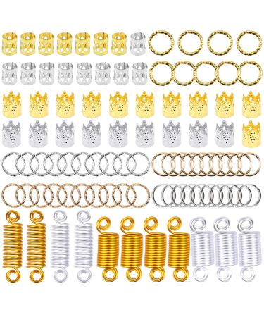 NATUCE Dreadlocks Hairdress 100 pieces Dreadlocks Access aluminum hair coils Dreadlocks Dreadlocks pearls clips crown dreadlock cuffs hair rings for braids