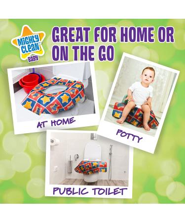 Disposable Toilet Seat Covers - 24 Large Waterproof Potty Covers for Toddlers, Kids, and Adults by Mighty Clean Baby - 2 Packs - Buy Online on GoSupps.com