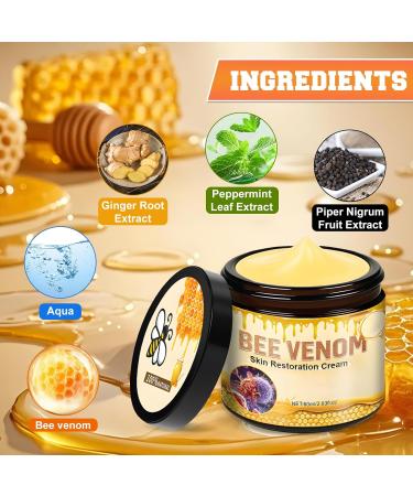 2PCS Bee venom Skin Restoration Cream Professional Bee venom Skin Treatment Cream Natural bee venom comprehensive cream Firming Moisturizing Reduces Imperfections for All Skin Types - Buy Online on GoSupps.com