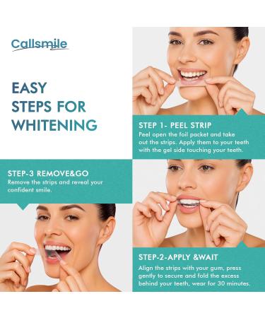CALLSMILE Whitening Strips for Sensitive Teeth: 16 Treatments Gentle Whitening | Enamel-Safe | Deep Stains Removal | Non-Slip Dry Strips Daily Oral Care, Mint Sea Salt - Buy Online on GoSupps.com