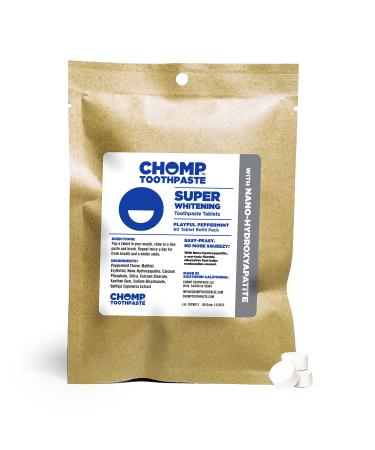 Chomp Super Whitening Toothpaste Tablets with Nano Hydroxyapatite Refill