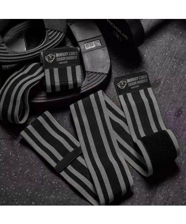 TAVIEW Elbow Bandages for Weightlifting - 120cm Elastic Compression Straps for Powerlifting Fitness & Gym Workouts - Gray & Black - Buy Online on GoSupps.com