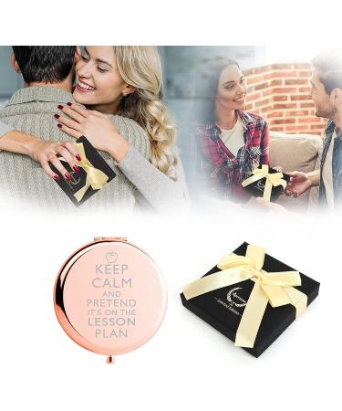 ILIKAKA Teacher Gifts for Women - Unique Kindergarten & Daycare Teacher Birthday Gift with Keep Calm Makeup Mirror - Buy Online on GoSupps.com
