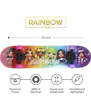 Rainbow High 31 Skateboard - 9-Ply Maple Deck for Cruising, Carving, Tricks & Downhill - Buy Online on GoSupps.com