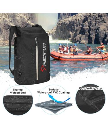 Piscifun LT 20L Waterproof Dry Bag Backpack with Waist Pouch & Phone Case - Lightweight and Durable for Kayaking, Camping, Beach, Boating & Swimming - Buy Online on GoSupps.com