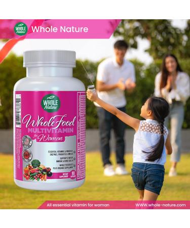 Whole Nature Whole Food Multivitamin for Women Womens Multi Vitamin with Folate B12 Methyl Vitamins Minerals Probiotics and Omegas Vegan Non GMO- 90 Capsules (1) (1) - Buy Online on GoSupps.com