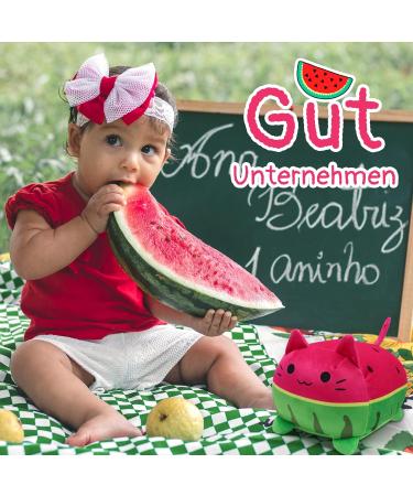 Desdfcer Plush Cat Pillow - 3D Kawaii Watermelon Cat Toy for All Ages - Cute 8in Plushies for Cat Lovers - Buy Online on GoSupps.com