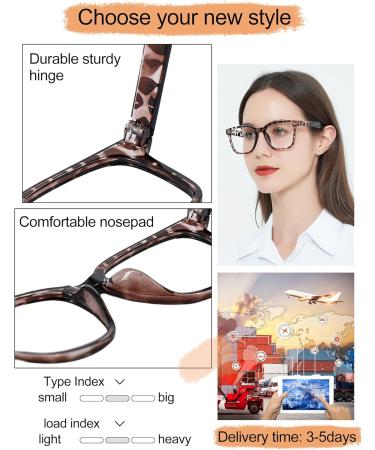 AEZUNI Oversize Square Reading Glasses for Women - Trendy Large Readers (Demi 1.0 - 3.5) - Stylish Oversized Prescription Eyewear International Shipping Available - Buy Online on GoSupps.com