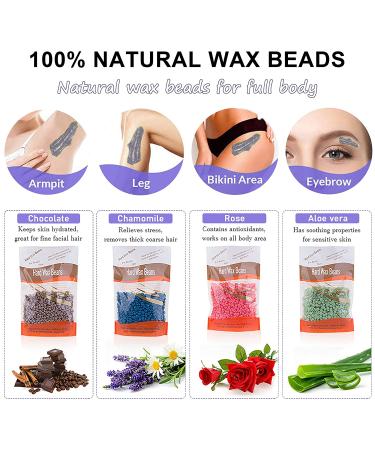 Waxing Kit with Hard Wax Beans for Painless Hair Removal - At Home Waxing Kit for Sensitive Skin - Includes Wax Warmer, Applicator Sticks - Ideal for Eyebrows, Armpits, Bikini, Brazilian - Women Men - Buy Online on GoSupps.com
