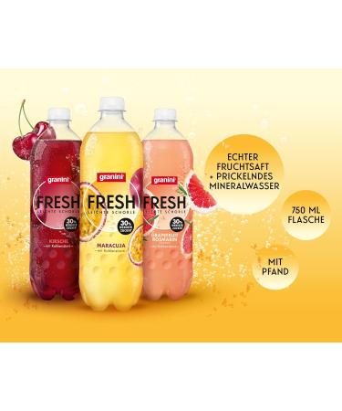 Granini Fresh Maracujah - 6 x 0.75L | Low-Calorie Vegan Passion Fruit Refresher Drink with Carbon Dioxide & Real Fruits - Buy Online on GoSupps.com