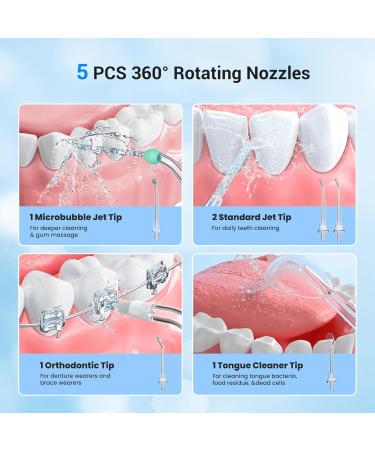 Water Dental Flosser - Portable Oral Irrigator with Micro-Bubbles Tech 4 Modes 8 Intensities Rechargeable IPX7 Waterproof - Perfect for Travel - Buy Online on GoSupps.com