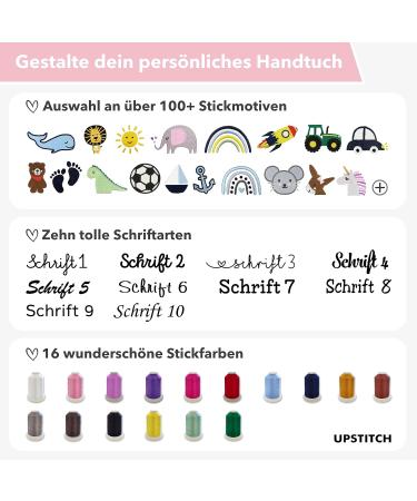 Personalized Pink Hooded Baby Towel (75x75cm) - 100% Cotton | Upstitch Studio - Buy Online on GoSupps.com