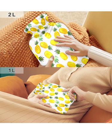 Hot Water Bottles with Pineapple Cover - 2L Pain Relief & Sore Muscle Warmer for Arthritis & Cold Feet | International Shipping - Buy Online on GoSupps.com