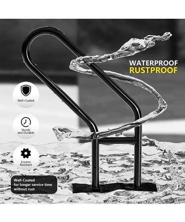 Outdoor Step Wall Mounted Handrail U-shaped Hand rail With Matt Black Finish For Garden Wall porch Garage Railing Non Slip grab bar - Buy Online on GoSupps.com