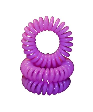 Miya 3 Set High-quality hair tie in purple elastic telephone cable Mini plastic spiral telephone haired rubber hair accessories bracelet - Buy Online on GoSupps.com