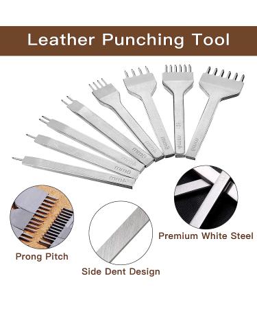 8-Piece Akamino Leather Chisel Set - 4mm & 6mm Prong Leather Craft Kits for Stitching & Hole Punching - Buy Online on GoSupps.com