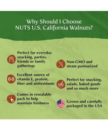 California Walnuts - Shelled Halves & Pieces | Non-GMO Steam Pasteurized | Chandler Variety Raw in Resealable Bag (2 lbs) - Buy Online on GoSupps.com