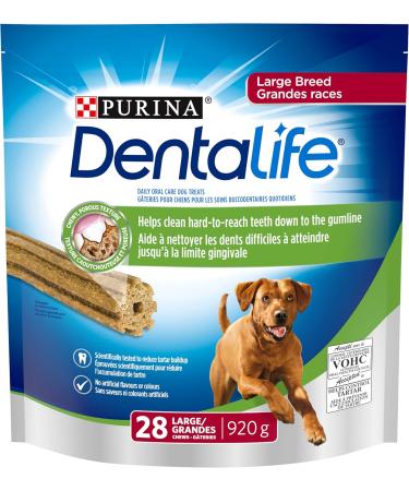 DentaLife Daily Oral Care Dental Dog Treats for Mini Breed Dogs - 58 ct Pouch & DentaLife Daily Oral Care Dental Dog Treats for Large Breed Dogs - 28 ct Pouch - Buy Online on GoSupps.com