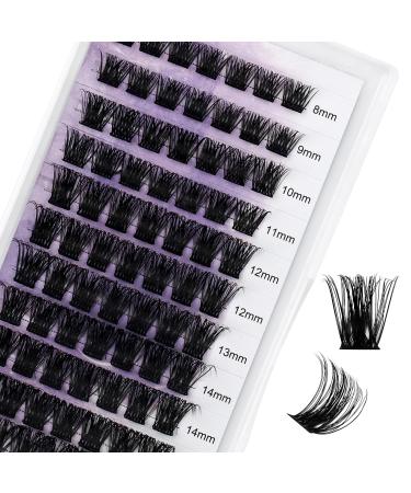 Individual Cluster Lashes D Curl 0.07mm 8-16mm Mix DIY Lash Extensions Wide Stem Individual Eyelashes Soft and Wispy Cluster Eyelash Extensions(XHFD-C3-0.07-D-816) RR-8-16mm Cluster Lash-C3-0.07-D