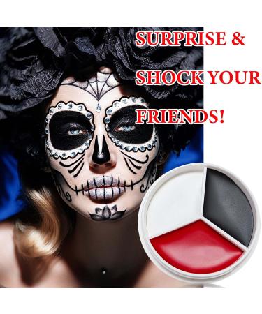 Shop Black White Red Face Body Paint - Professional SFX Clown Makeup Kit for Halloween & Cosplay | International Shipping - Buy Online on GoSupps.com