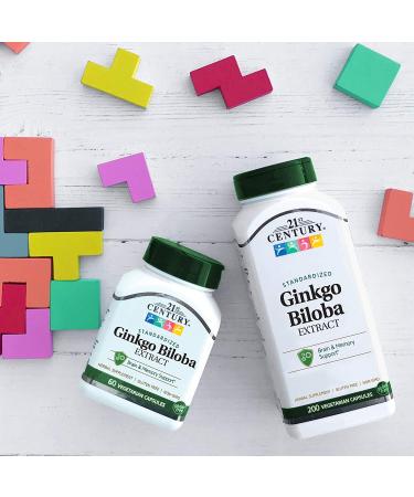 21st Century Ginkgo Biloba Extract 200mg - Standardized Vegetarian Capsules (200 Count) - Buy Online on GoSupps.com