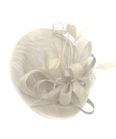 Caprilite Sinamay Fascinator with large saucers for women cream color ivory colors and cream color ivory colors and ivory colors cream color unit size Cream Ivory