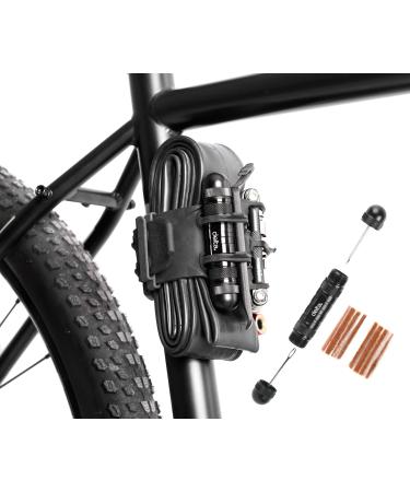 Bike Frame Carrier Utility Strap with Tire Plugger Kit, Stwap by Delta Cycle Repair Strap with Tire Plugger Kit