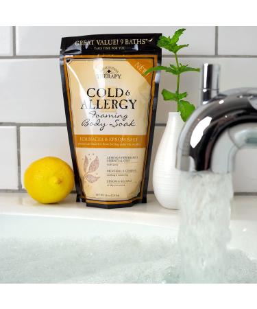 Village Naturals Therapy Cold & Allergy Foaming Body Soak 36 oz Pack of 2 | Epsom Salt, Essential Oils, Sea Salt - Soothing Bubbles - Buy Online on GoSupps.com