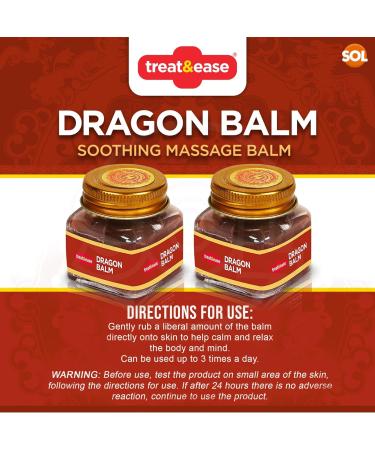SOL 2pk Dragon Balm 60g Tiger Red Heat Rub for Pain Relief - Muscle & Headache Balm Cream - Back Pain, Neck & Shoulder Rub - Oriental Balm + Sticker - Buy Online on GoSupps.com
