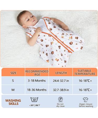 Lictin 100% Cotton Baby Sleeping Bag 3-18 Months | TOG 2.5 Wearable Blanket with Removable Sleeves | Adjustable Length for Winter | Infant Toddler Sleep Sack - Buy Online on GoSupps.com