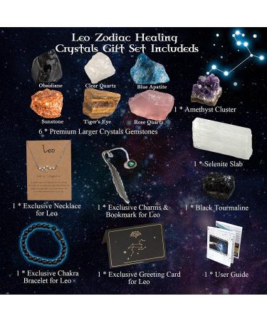 Leo Zodiac Crystal Set | Birthstone Gemstones for Women | Chakra Charms & Healing Stones | Astrology Decor Gift Kit - Buy Online on GoSupps.com